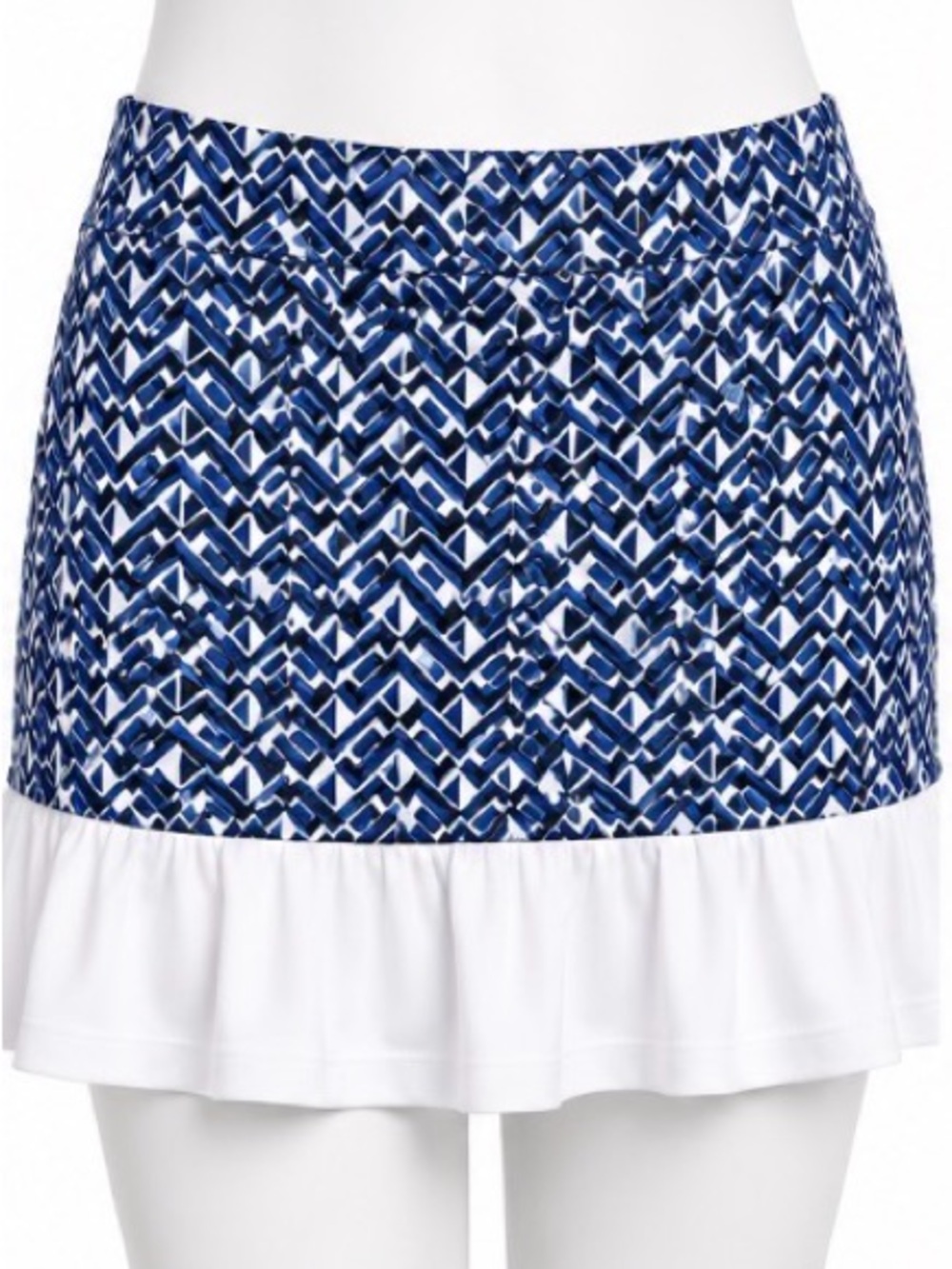 Callaway Opti-Dri Golf Skort Blue White Print Pockets Ruffle Hem
